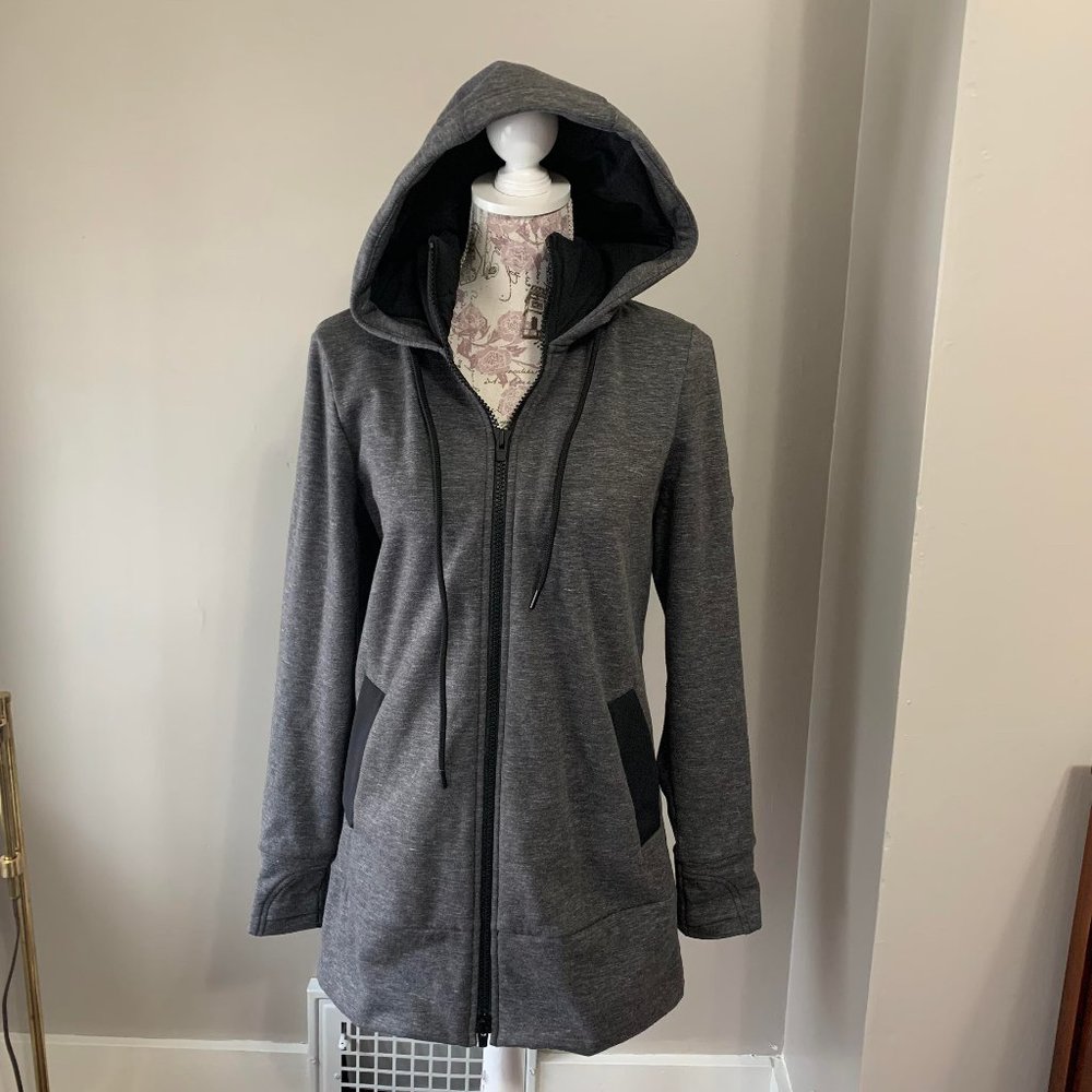 Athleta Athleisure Hooded Jacket Heathered Gray Size Small
